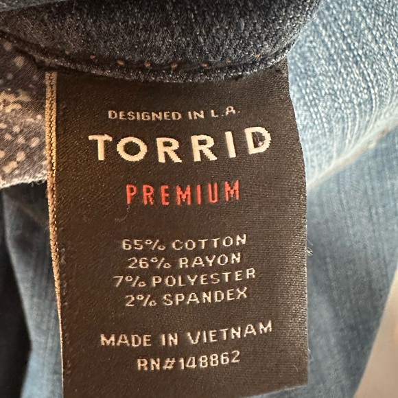 Torrid Blue Lightly Distressed Skinny Jeans 20R - Picture 11 of 12